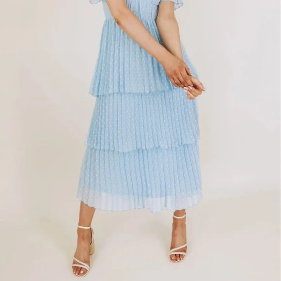 Light Blue Polka Dot Dress - Picture 2 of 4